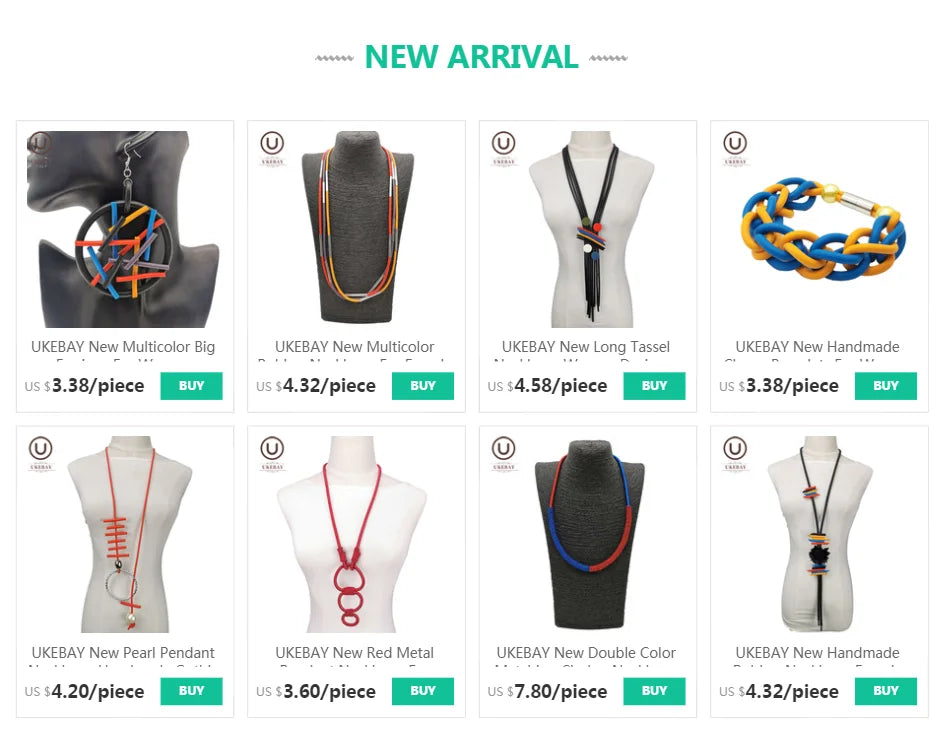 UKEBAY nou lung pandantiv coliere femei lux lucrat manual colier culoare aurie lanțuri perle accesorii declarație bijuterii en-gros