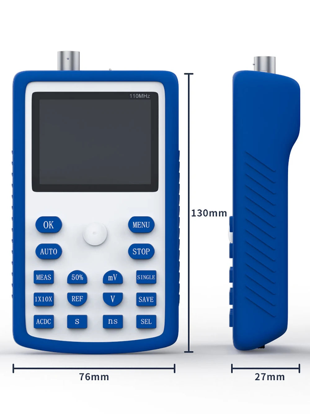 FNIRSI 1C15 Osciloscop digital profesional, lățime de bandă analogică de 110 MHz, rată de eșantionare de 500 MS/s, suportă undă pătrată de 1 kHz, 400 V