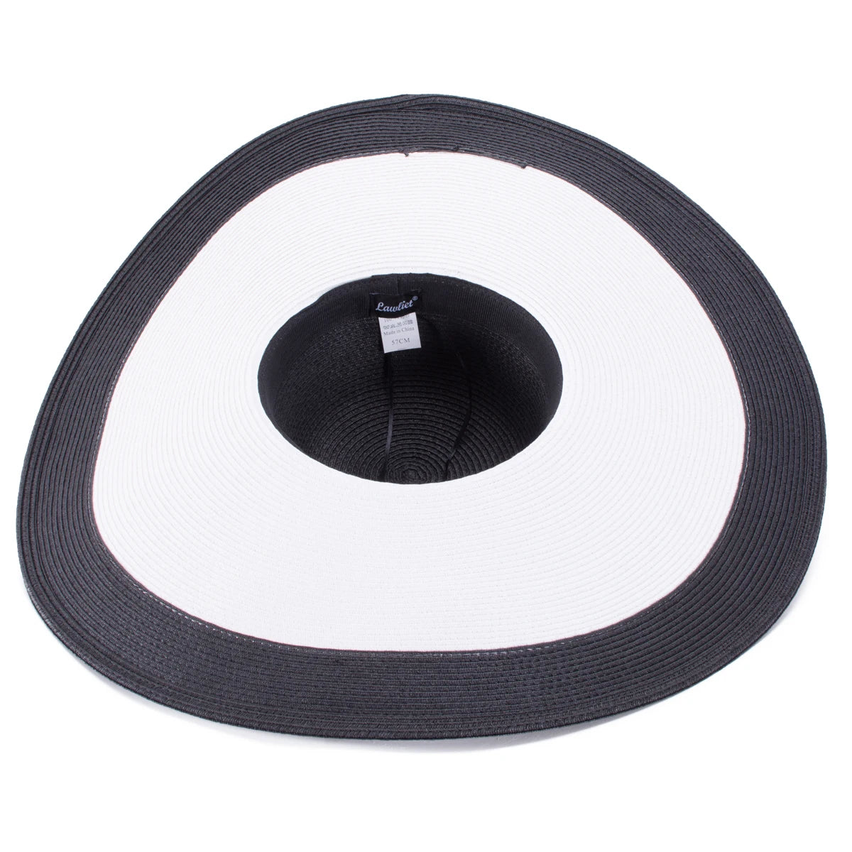 Lawliet 7.1''/18cm Faltbar Übergroß Riesig Breite Krempe Sonne Strand Stroh Hüte Hochzeit Damen Floppy Party Elegant A330