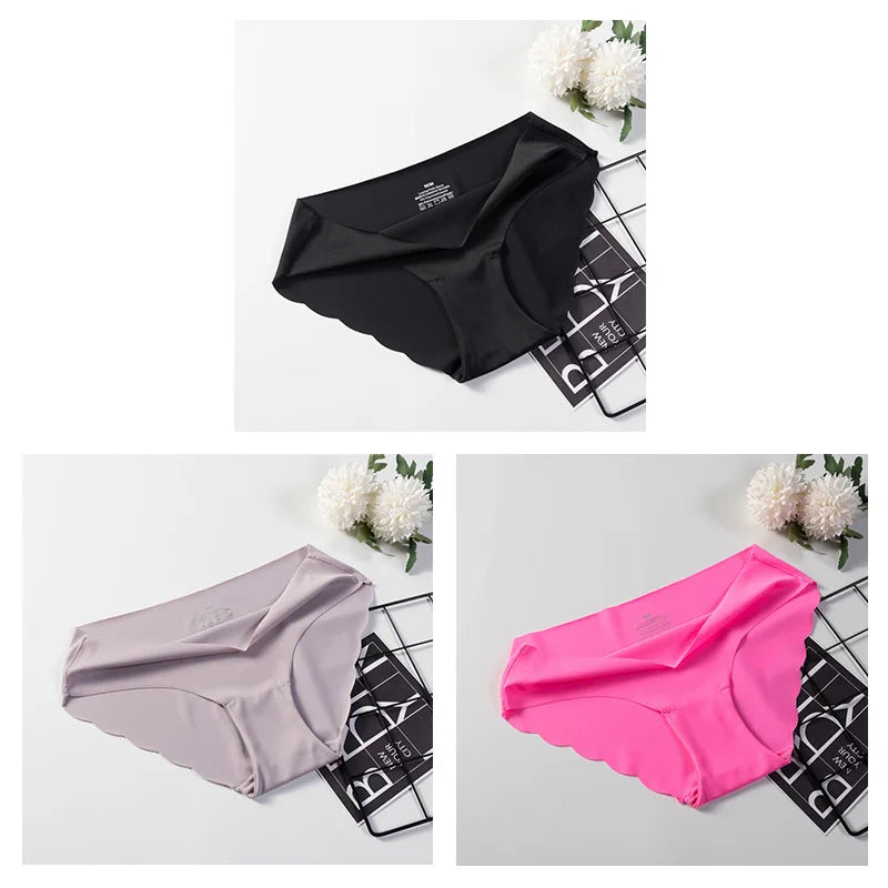 MIMICOOC Damen Nahtloser Slip - 3er Set 80 Prozent Nylon