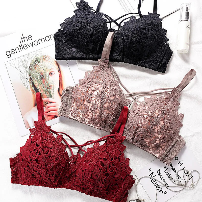 BH-Set 2025: Sexy Spitzen-BH Damen Unterwäsche-Set Ohne Bügel Push Up Bralette - Nahtlos Atmungsaktiv Spitze Lingerie Schlaf-Unterwäsche