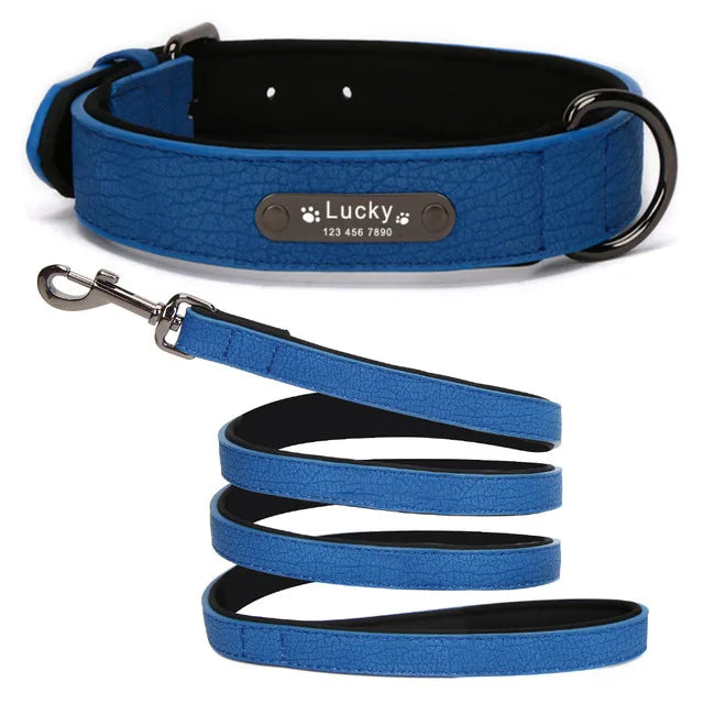 Anpassen Luxus Große Kleine Big Hund Halsband Leder Personalisiert, Breit Leder Personalisiert Halsband für Hunde Name Graviert