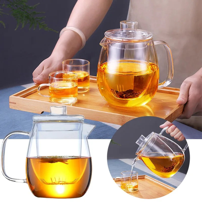 GlassPro Teekanne Hitzebeständig - 600/1200ml Glas