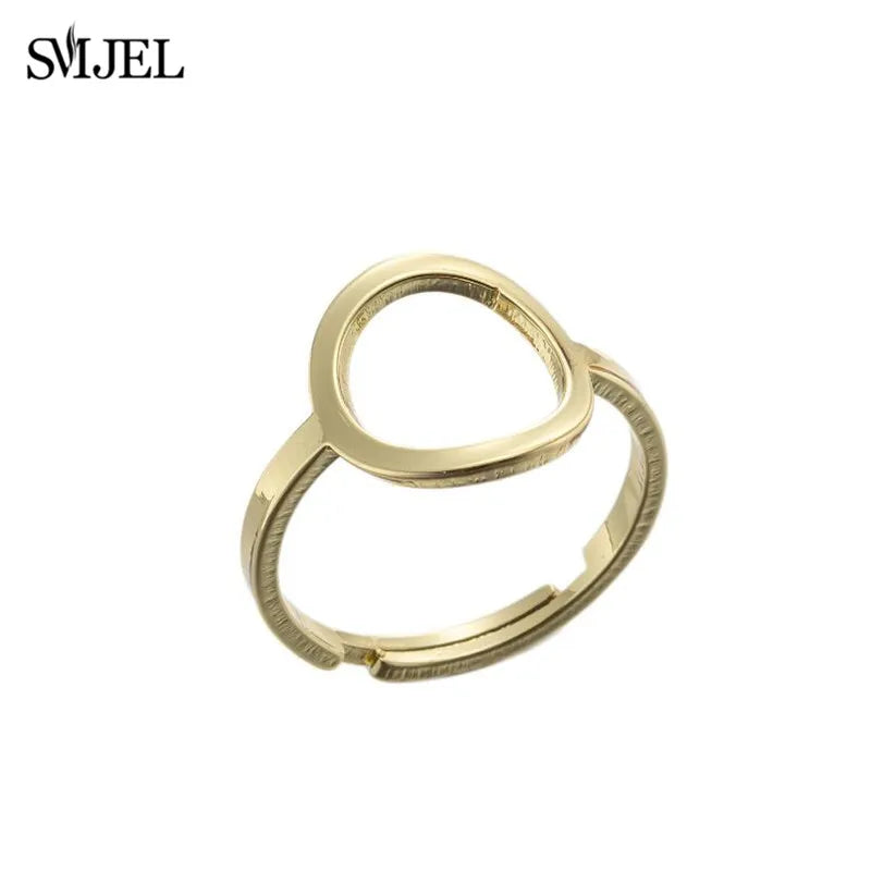 New Punk Geometric Ring for Men Women Exaggerated Stainless Steel Jewelry Opening Adjustable Ring Anillo Hombre Bijoux 2021 Gift