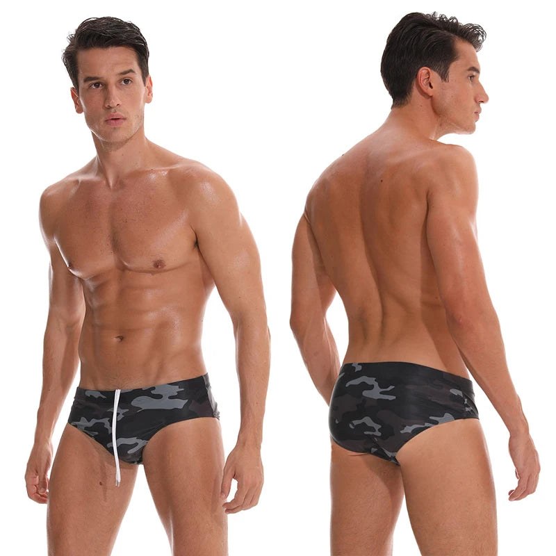 Datifer Summer Mens Shorts Swim Briefs Beach Sexy Removed Breathable Pad Printing Plus Size Bermudas Masculina Swimming Shorts