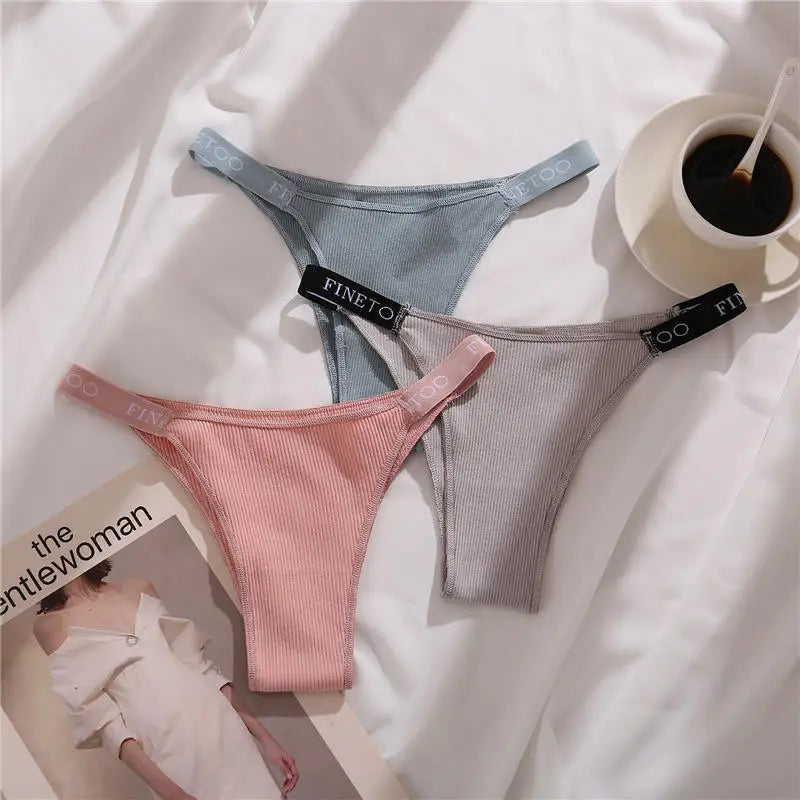 finetoo Damen Slips 2025 - 3er-Set Baumwoll-Panties einfarbig & komfortabel