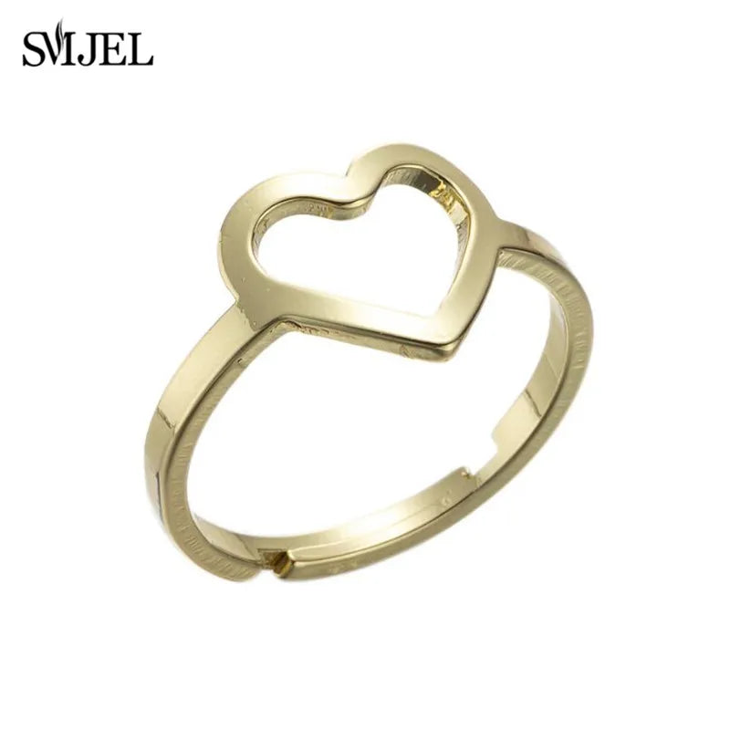New Punk Geometric Ring for Men Women Exaggerated Stainless Steel Jewelry Opening Adjustable Ring Anillo Hombre Bijoux 2021 Gift