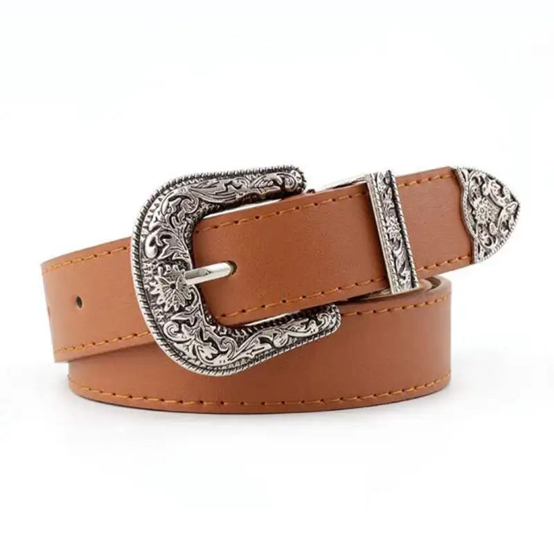 Schwarzer Leder Gürtel Frauen Metall Herz Schnalle Taille Gürtel Vintage Western Geschnitzt Jeans Damen Gürtel Hemden Taillenbund Cinturon Mujer