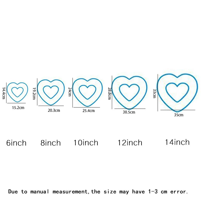 Heart Shape Cake Mold PET Plastic Cake Decorating Tools Confeitaria Maker Useful Baking Accessories 6/8/10/12/14inch