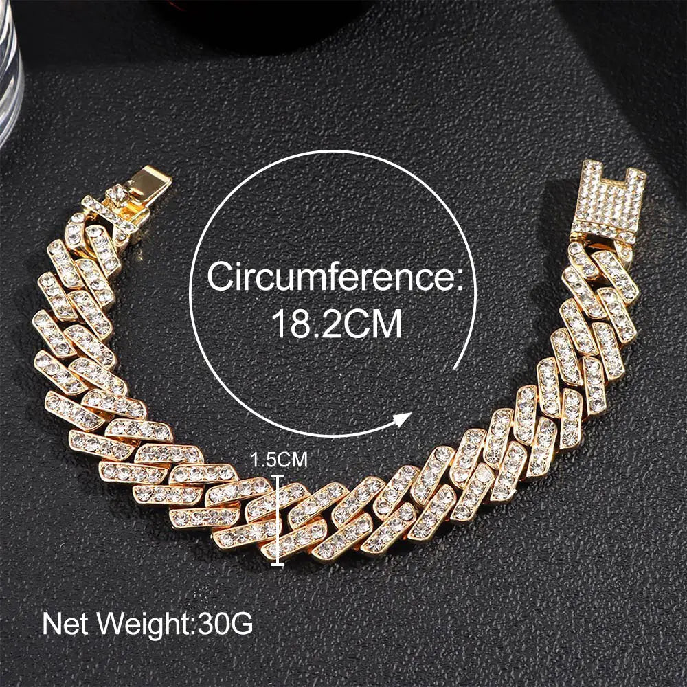 Luxus Voll Strass Große Tennis Kette Armbänder 2025 - Frauen Männer Fashion Bling - Iced Out Quadrat Kristall Armband Hand Schmuck Premium