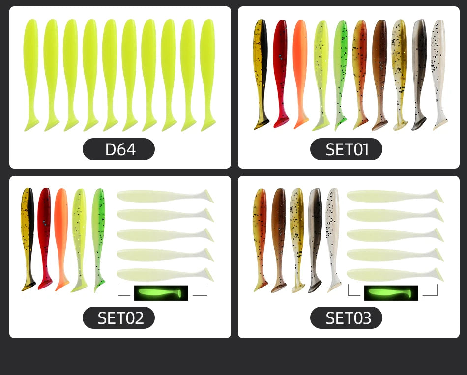 MEREDITH Easy Shiner Angelköder 50mm 65mm 75mm 100mm Wobbler Karpfen Angeln Weiche Köder Silikon Künstlich Plastik Köder