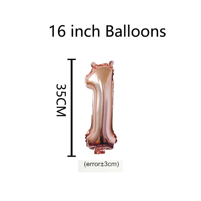PartyPro Zahlballon Rosegold - 16 32 40 Zoll Hochzeit