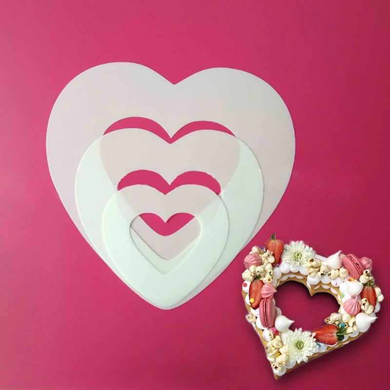 Heart Shape Cake Mold PET Plastic Cake Decorating Tools Confeitaria Maker Useful Baking Accessories 6/8/10/12/14inch