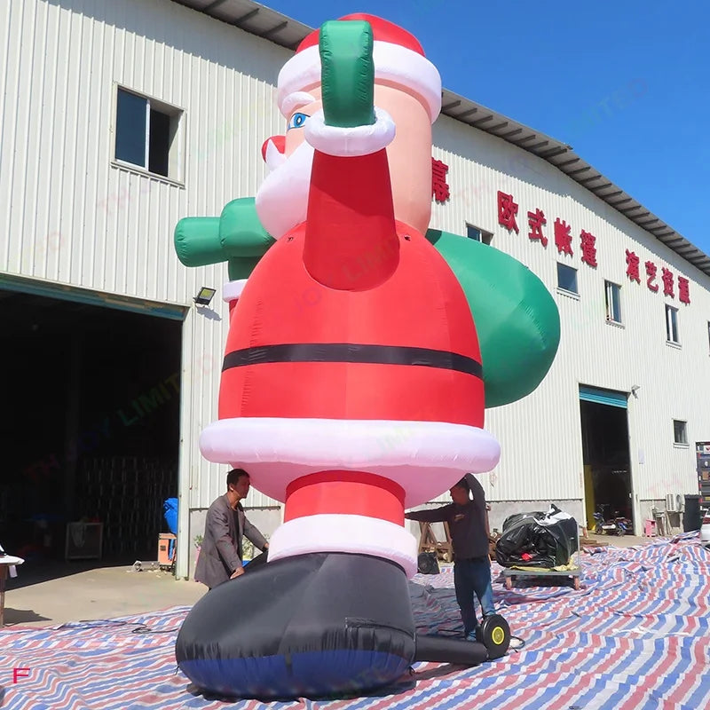Free Air Shipping 8m 26ft Tall Giant Inflatable Santa Claus Outdoor Christmas Decoration Inflatables Lighted Santa