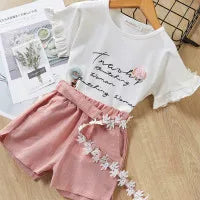 Bear Leader Neuer Sommer Casual Kinder Sets Chiffon Blumen Blau T-Shirt Hosen Mädchen Kleidung Sets Kinder Sommer Set für 3-7 Jahre