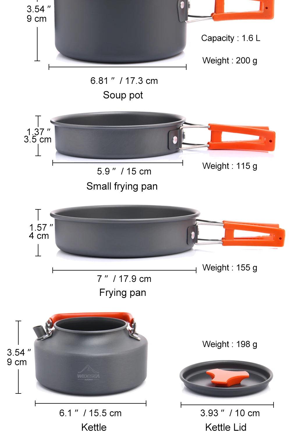 Camping-Kochset 2025: Widesea Outdoor Cookware - Tableware Hiking Picnic Travel Equipment Collection