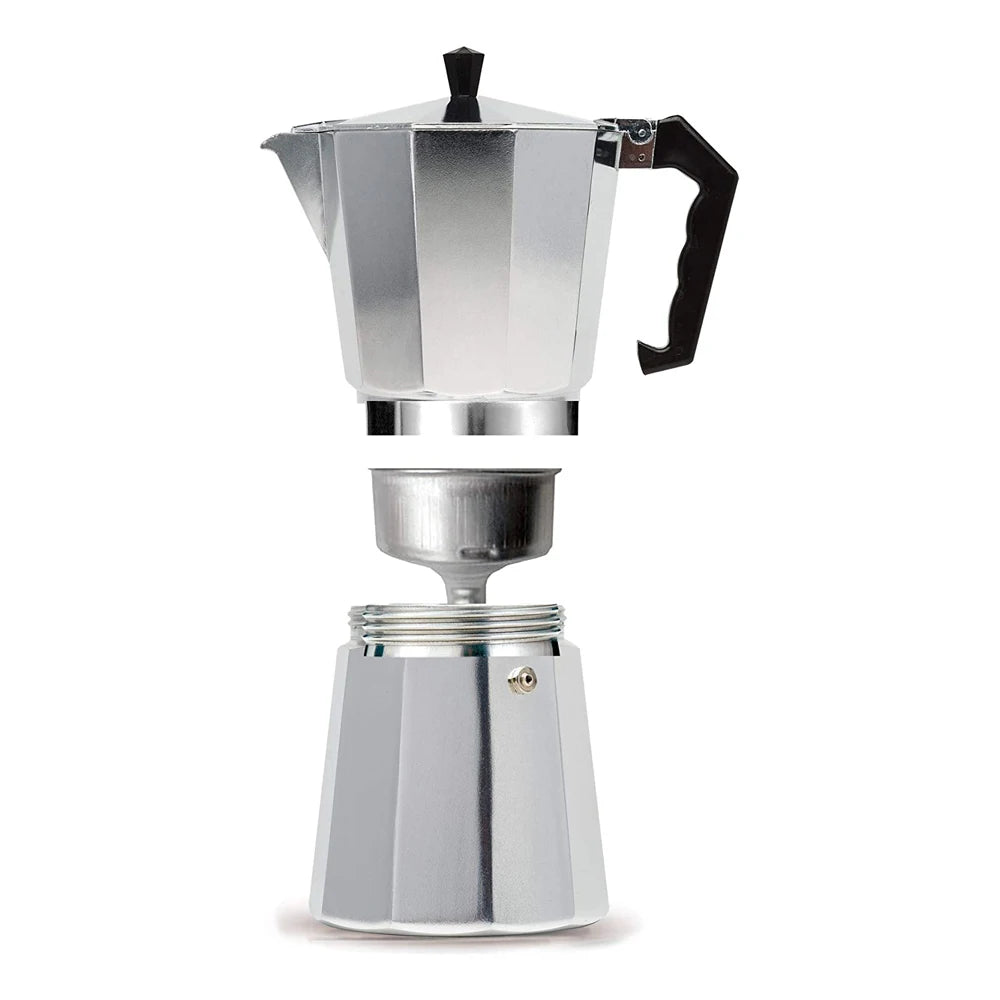 Moka Pot Italian Coffee Machine Espresso Aluminum Geyser Coffee Maker Kettle Latte Stove Classic Coffee Barista Accessories600ml