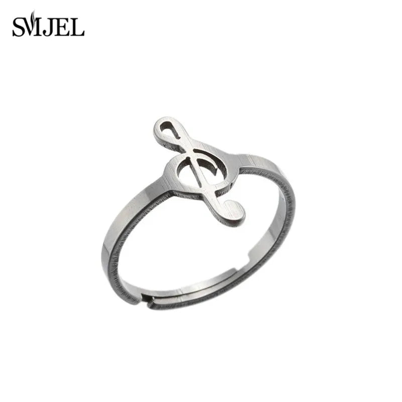 New Punk Geometric Ring for Men Women Exaggerated Stainless Steel Jewelry Opening Adjustable Ring Anillo Hombre Bijoux 2021 Gift
