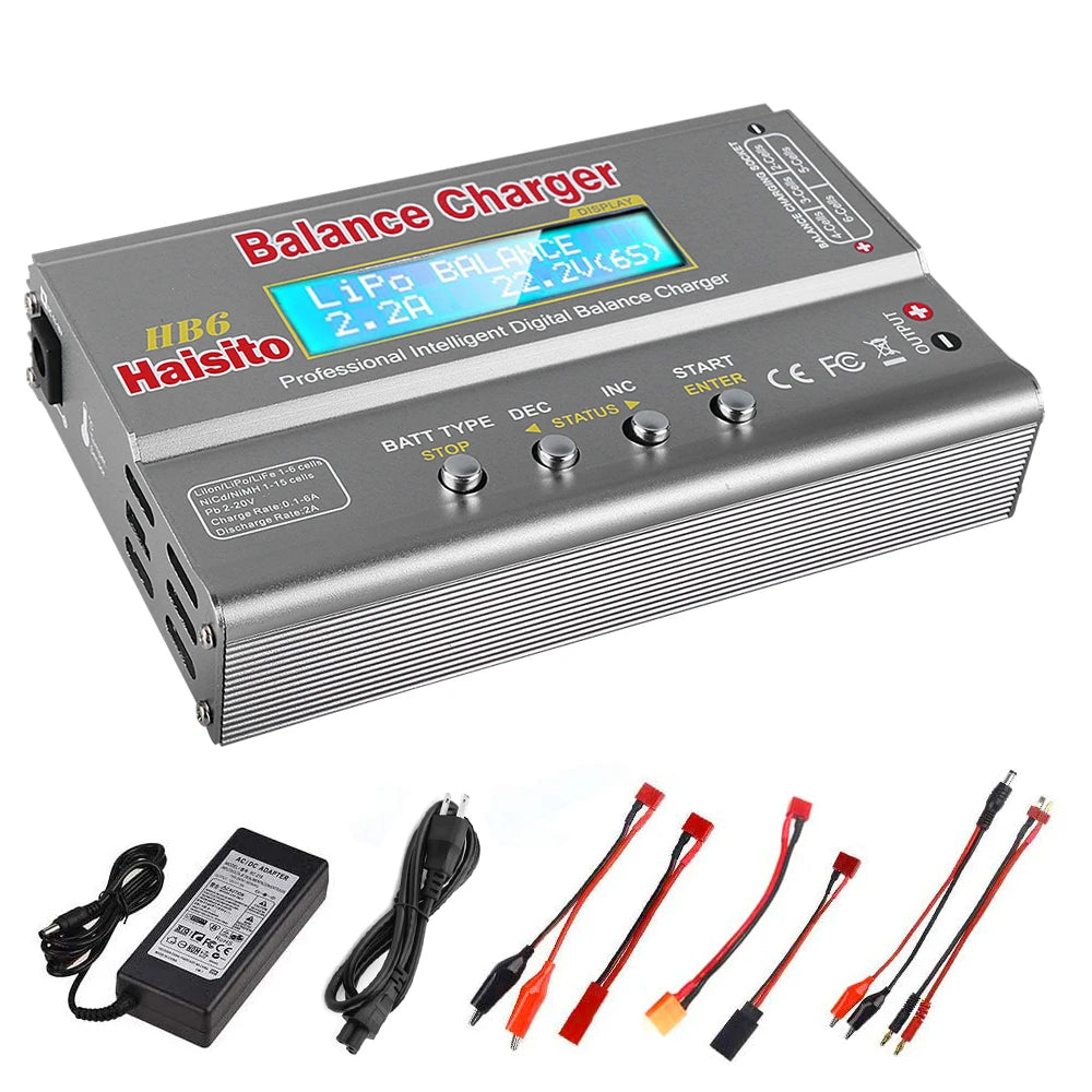 IMAX B6 80W Multi-function Charger For Lipo Li-ion LiFe NiMh Ni-Cd PB Battery RC Balance Discharger+15V 6A Adapter Optional