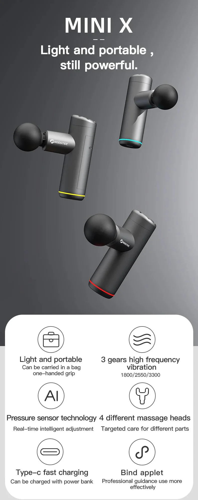 Booster mini x massage gun,Portable percussion massager