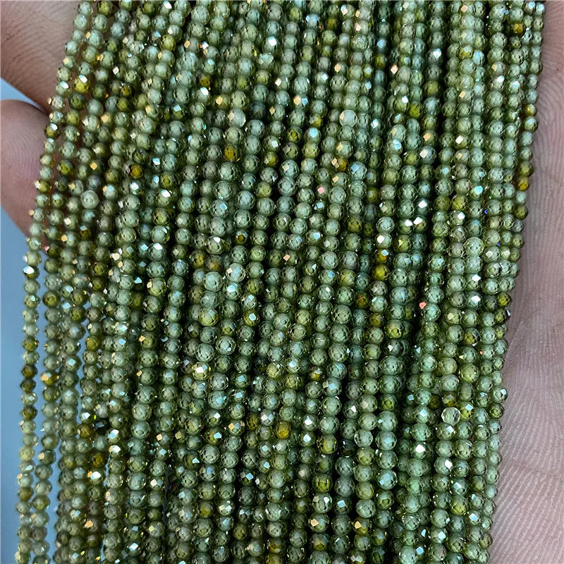 Mărgele de zirconiu Vinswet fațetate - 2-4 mm, 36-38 cm, 3-10 g