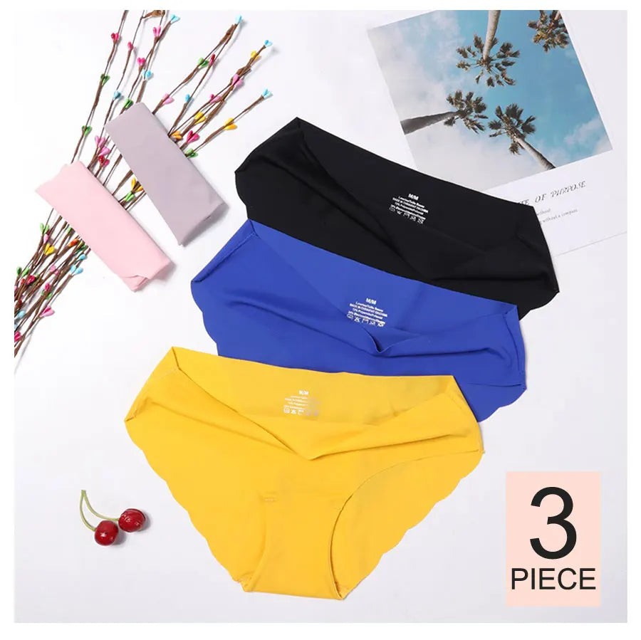 MIMICOOC Damen Nahtloser Slip - 3er Set 80 Prozent Nylon