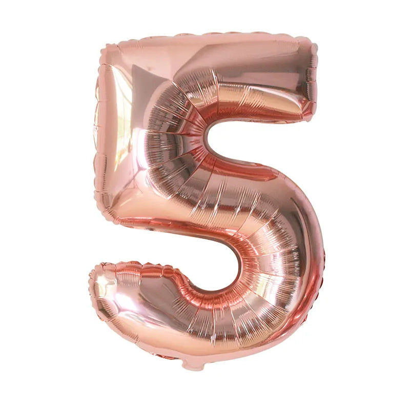 YONGSNOW 32Zoll Zahlenballon - Aluminiumfolie Rosegold