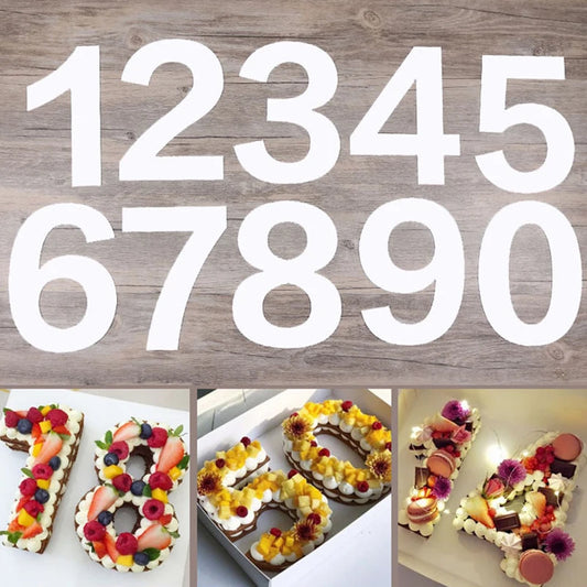 PET 0-8 Numbers Cake Mold Cake Decorating Tools Confeitaria Maker Birthday Cake Tools Pastry Mold For Baking 4/6/8/10/12/14inch