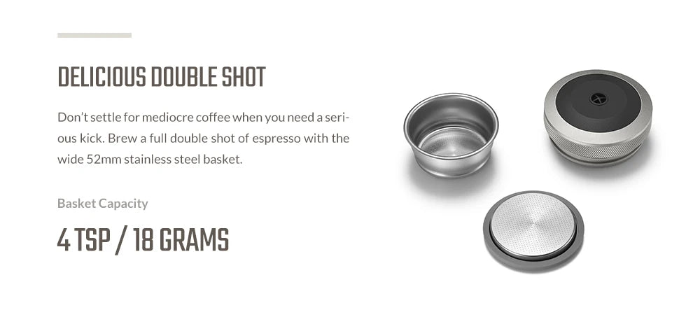 WACACO Picopresso Portable Espresso Maker, Specialty Coffee Machine, 18 Bar Pressure Travel Coffee,  Gift, New Year