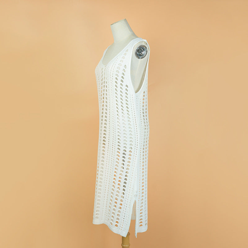 Sarong Wrap Tunika Elegant - Weiß Häkel Einheitsgröße