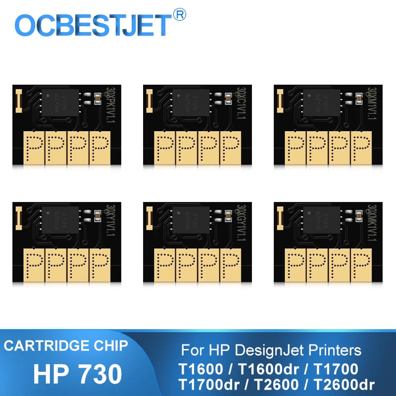 For HP 730 Ink Cartridge Chip New Upgrade HP730 Chip For HP DesignJet T1600 T1600dr T1700 T1700dr T2600 T2600dr Printer Chips