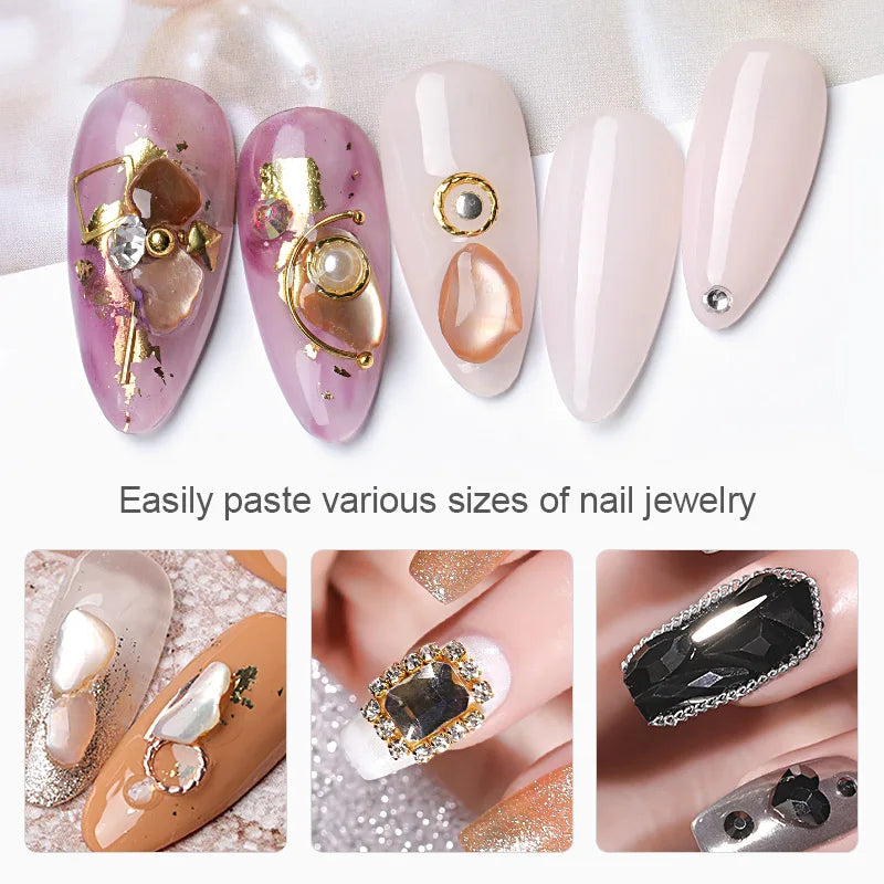 Nagel Kleber Diamant Stick Gel Fest Viskosität Gel Nagel Kunst Design DIY Einweichen UV Kleber Für LED Strass Dekoration Kristall Kleber