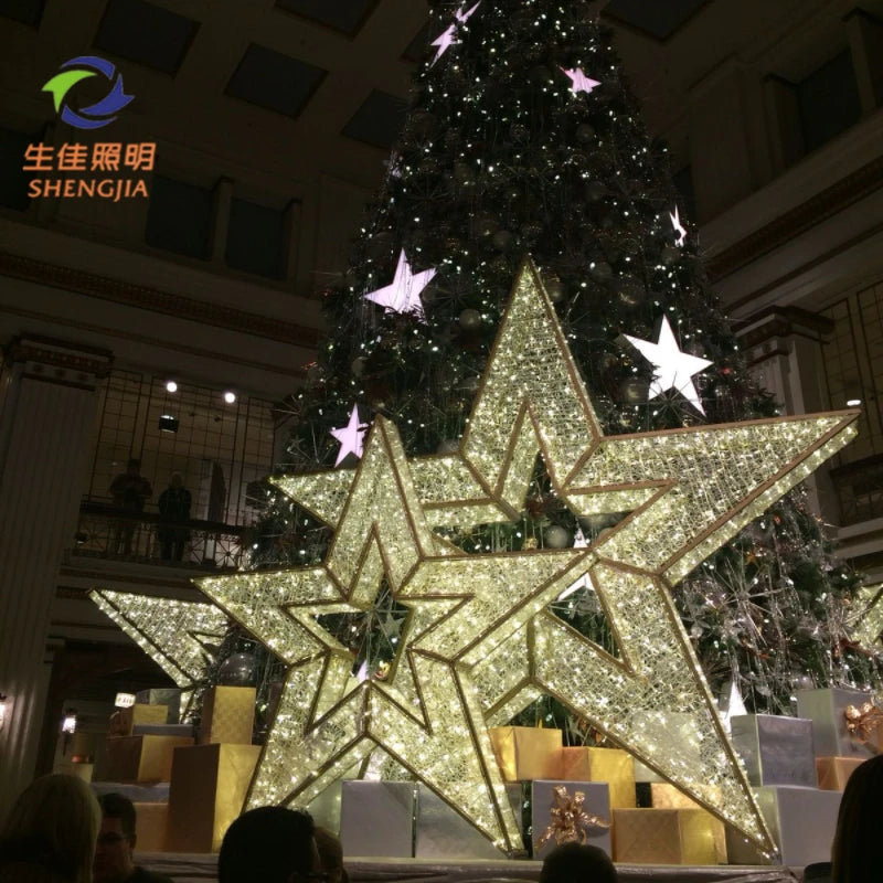 Shengjia Lighting Großes Stern-LED 3D Motiv - Kapazität, Aufladbar, IP65