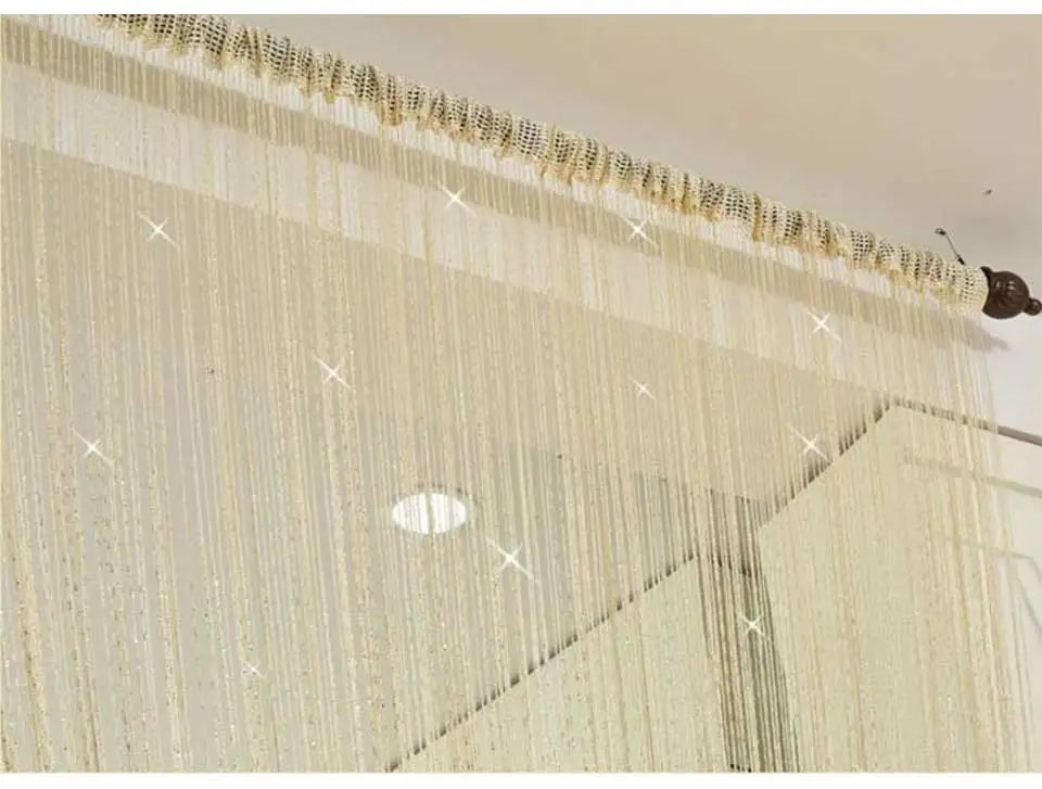 FadenVorhang Schnur glänzende Quaste - 300x290 cm, 1 Panel