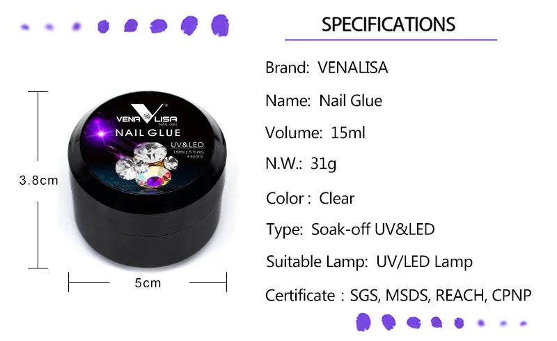 Nagel Kleber Diamant Stick Gel Fest Viskosität Gel Nagel Kunst Design DIY Einweichen UV Kleber Für LED Strass Dekoration Kristall Kleber