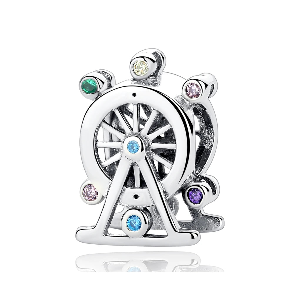 Originale 925 Sterling Silber Charms Liebe Reise London Bus Koffer Paris Perlen passen für Pan Armbänder Halsketten Frauen DIY Schmuck