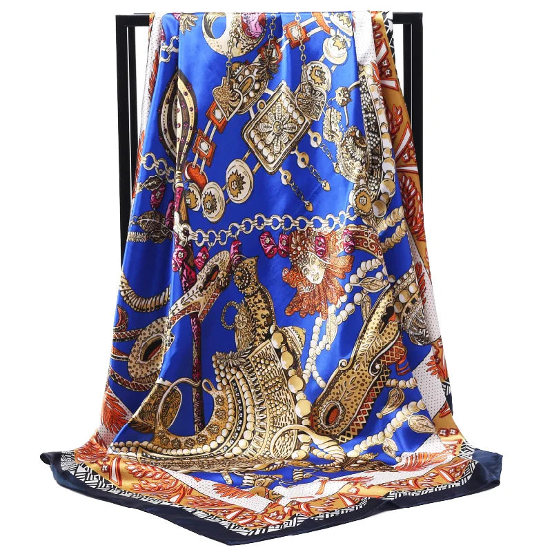 SENAIFE Satin-Schal Elegant - 90x90cm Polyester Leicht