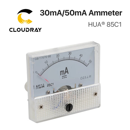 Cloudray 30mA 50mA Amperemeter HUA 85C1 DC 0-30mA 0-50mA Analog Amp Panel Meter Strom für CO2 Laser Gravur Schneid Maschine