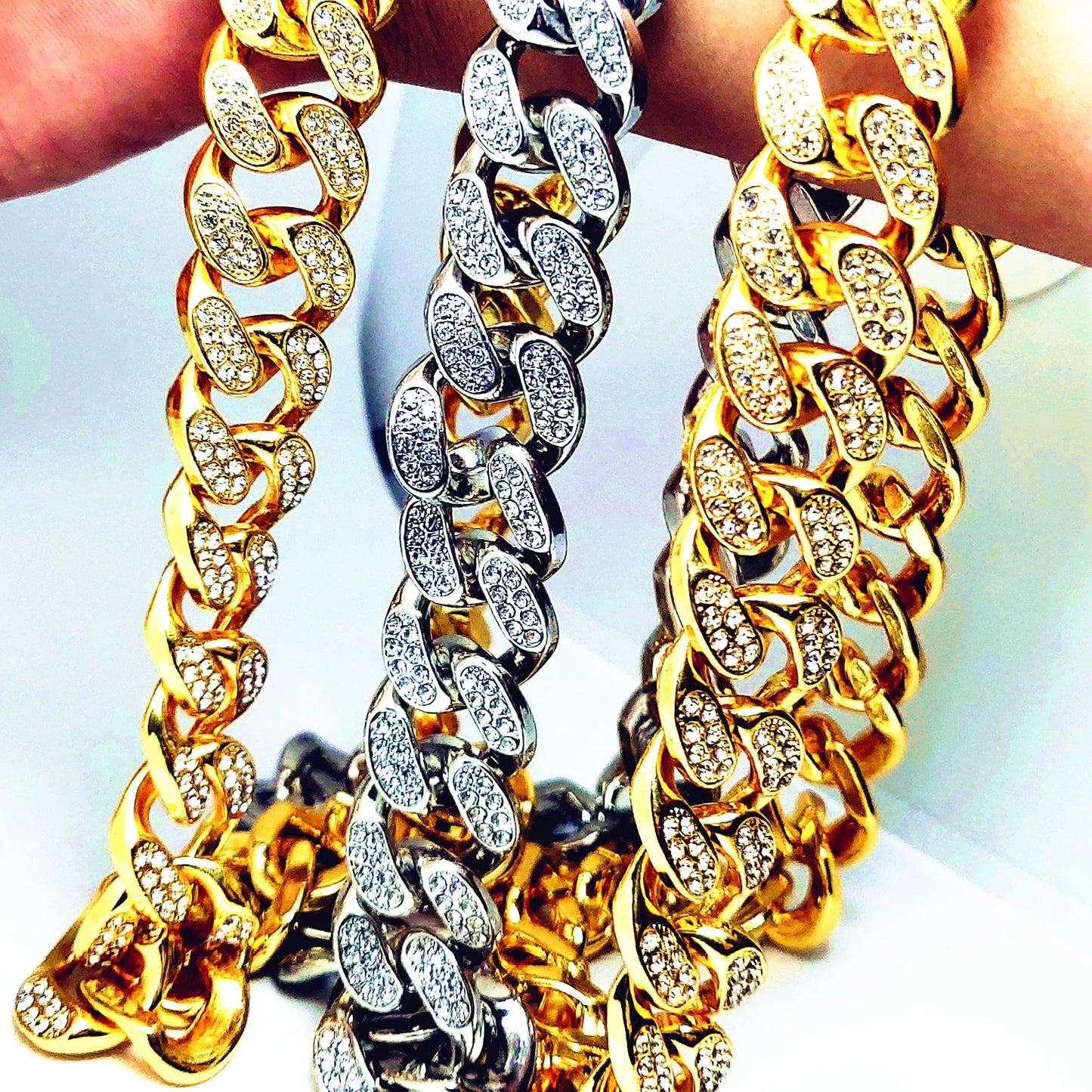 Luxus Mode Punk Strass Armband Für Frauen Männer Hiphop Cuban Link Armbänder Einfach Design Golden Silber Farbe Schmuck Geschenk