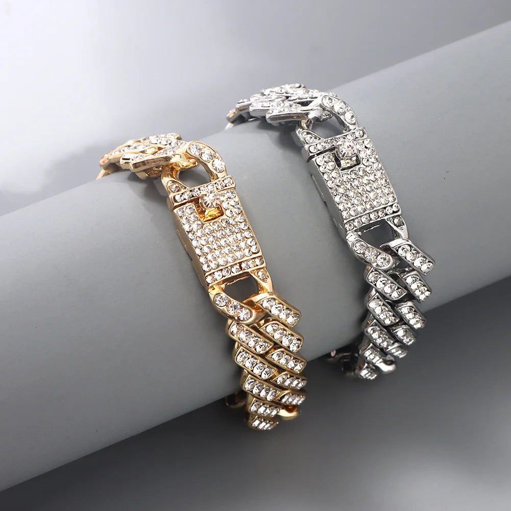 Luxus Voll Strass Große Tennis Kette Armbänder 2025 - Frauen Männer Fashion Bling - Iced Out Quadrat Kristall Armband Hand Schmuck Premium