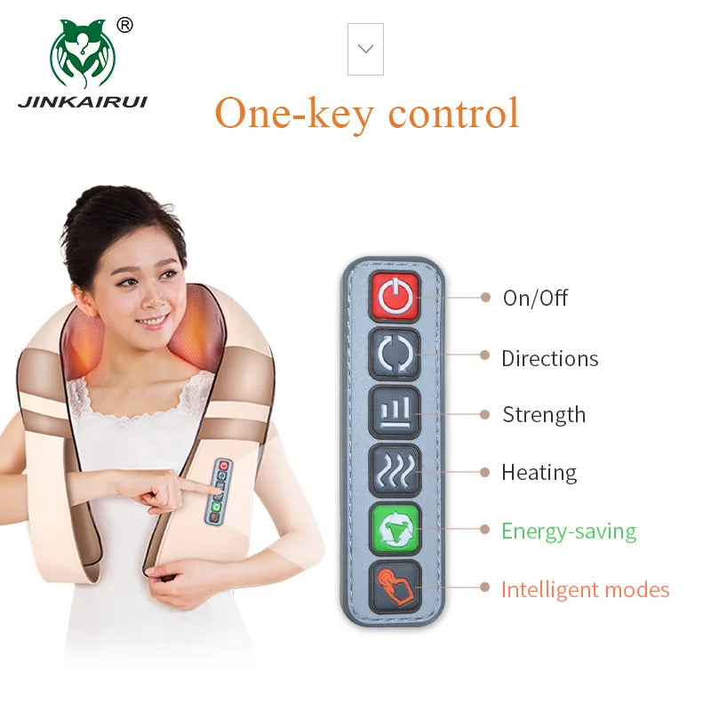 JinKaiRui U Form Elektrisch Shiatsu Körper Schulter Nacken Massagegerät Rücken Infrarot 4D Knetmassage Auto Heim Bestes Geschenk Gesundheitspflege