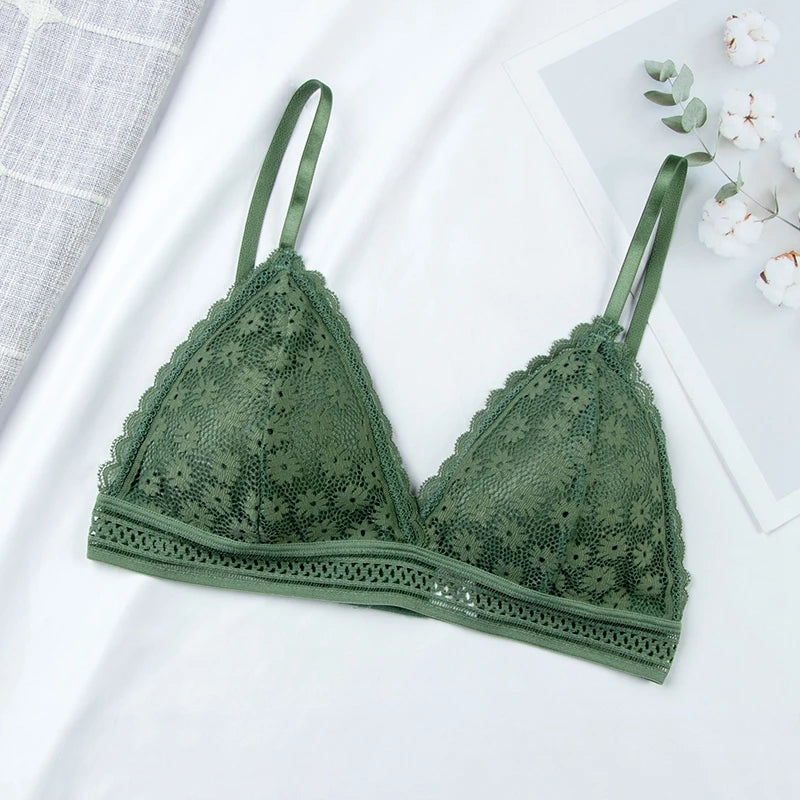 MIMICOO Damen BH 2025 - Elegante Spitzen-Bralette Push-Up bügellos mit herausnehmbaren Pads