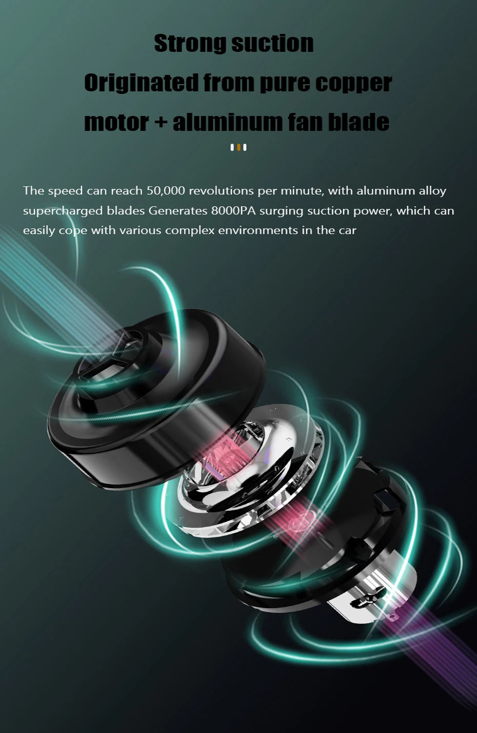 EAFC Wireless Car Vacuum Cleaner Handheld Mini Vaccum 8000Pa 120W High Suction Reacharageable For Home Car Cleaning Wet Dry