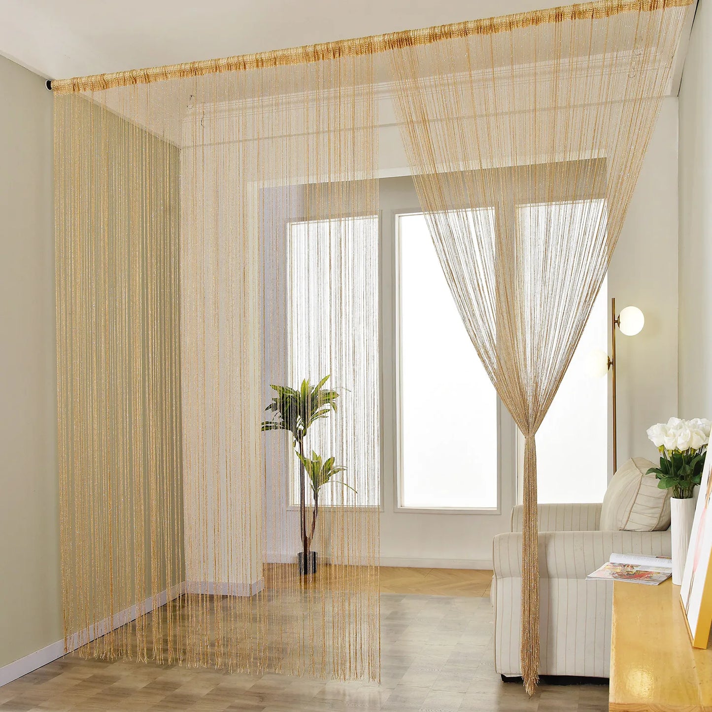 CasaLin Volant Vorhang Glänzende Quaste - 140x245cm 1-40%