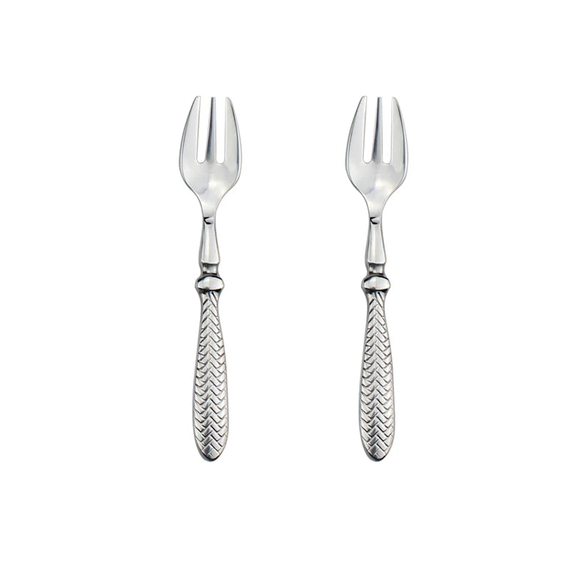 LUCF Royal Luxury 2025 - Gewebtes Muster Griff Spiegel Edelstahl Geschirr - Elegantes Besteck Delikates Tafelgeschirr Küche Hotel