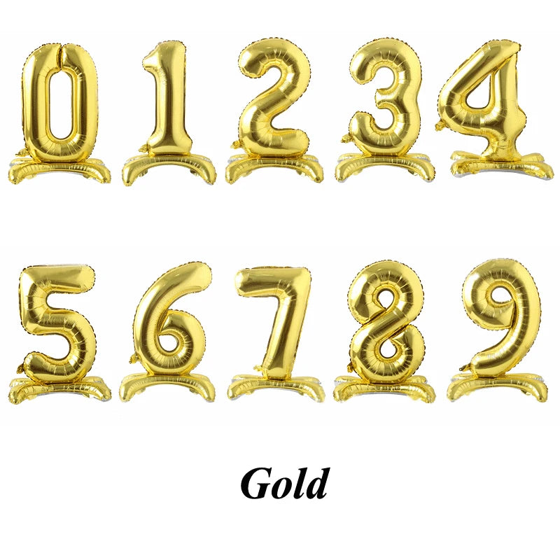Neue Ankunft 32 Zoll Stand Zahlen Folienballons Rosegold Silber Rot Ballon Hochzeit Geburtstag Party Dekorationen Kinder Spielzeug Shower