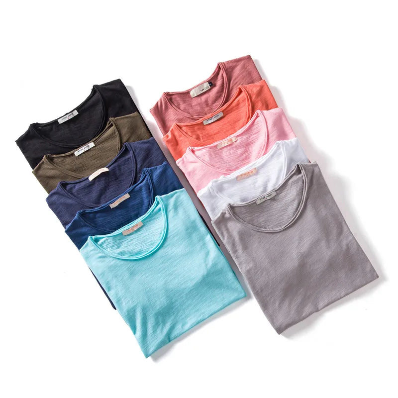 AIOPESON T-Shirt Casual Leicht - 100% Baumwolle Kurzarm