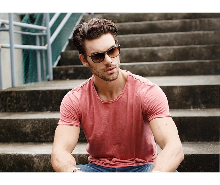 AIOPESON T-Shirt Casual Leicht - 100% Baumwolle Kurzarm