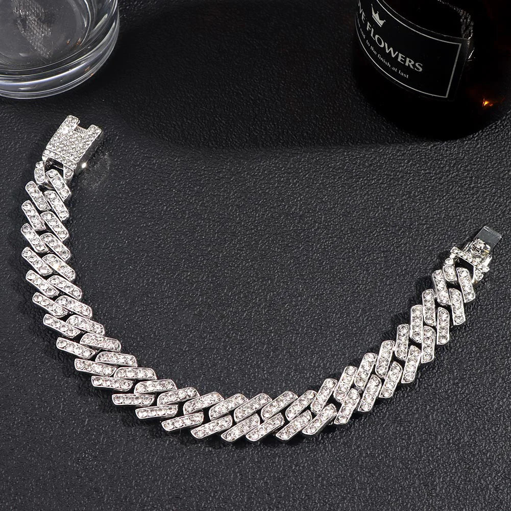 Luxus Voll Strass Große Tennis Kette Armbänder 2025 - Frauen Männer Fashion Bling - Iced Out Quadrat Kristall Armband Hand Schmuck Premium