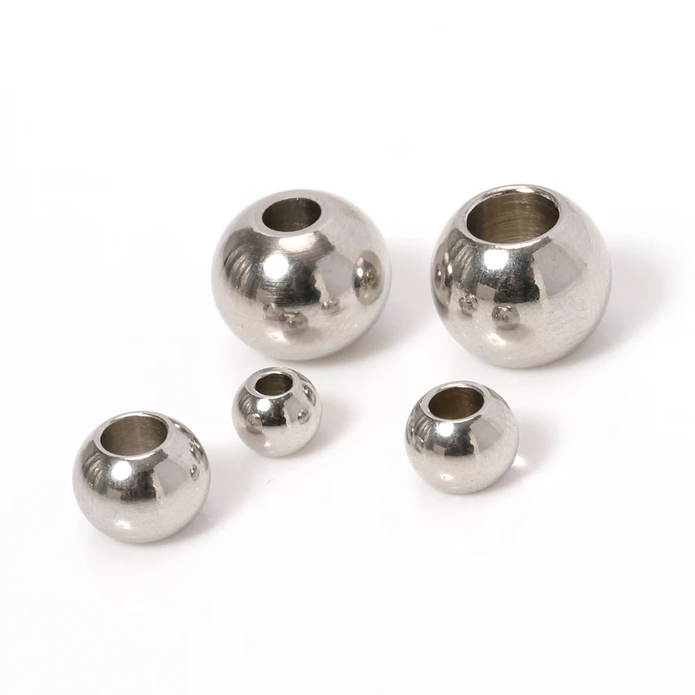 PerlenPro 3-10mm Edelstahlperlen - 100 Stk Loch1,2-5mm